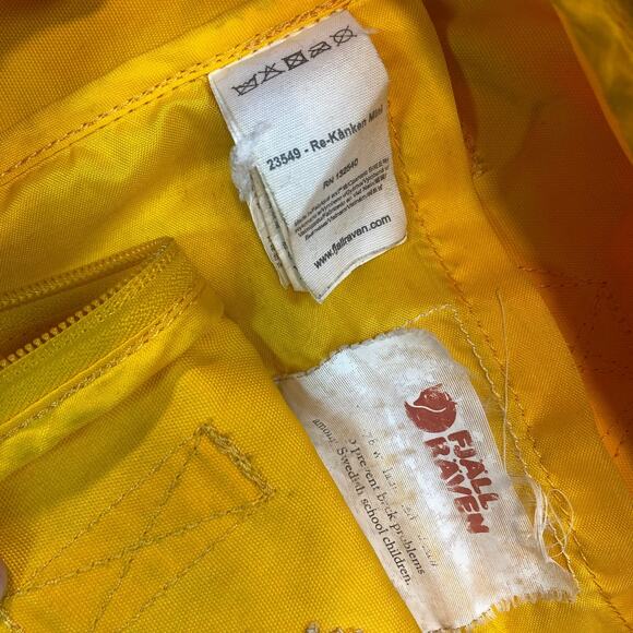Fjallraven Re-Kanken Yellow Small Backpack 23548 Everyday Pack Pockets Embroider main image 7